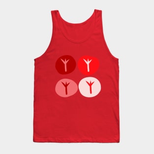 Algiz in Red (Runes and Colors) Tank Top